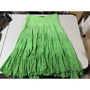 CHAUDRY SPORTS KC Green Long Ruffled Skirt XL